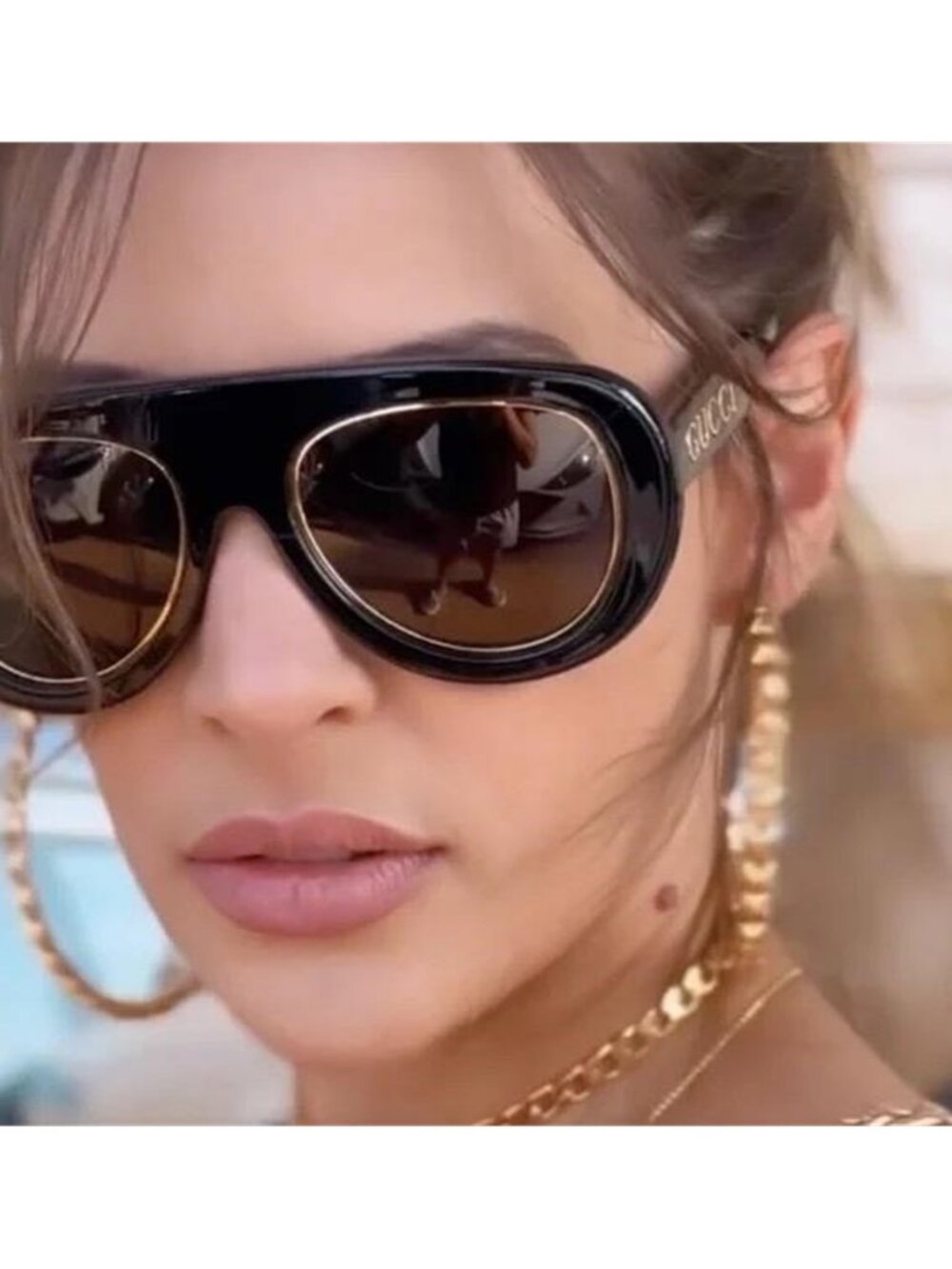 Authentic 💯 GUCCI Acetate Oversize Sunglasses GG1152S Tortoise